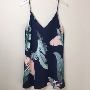 SHEIN Women's Sleeveless Multi Color Palm Dress M